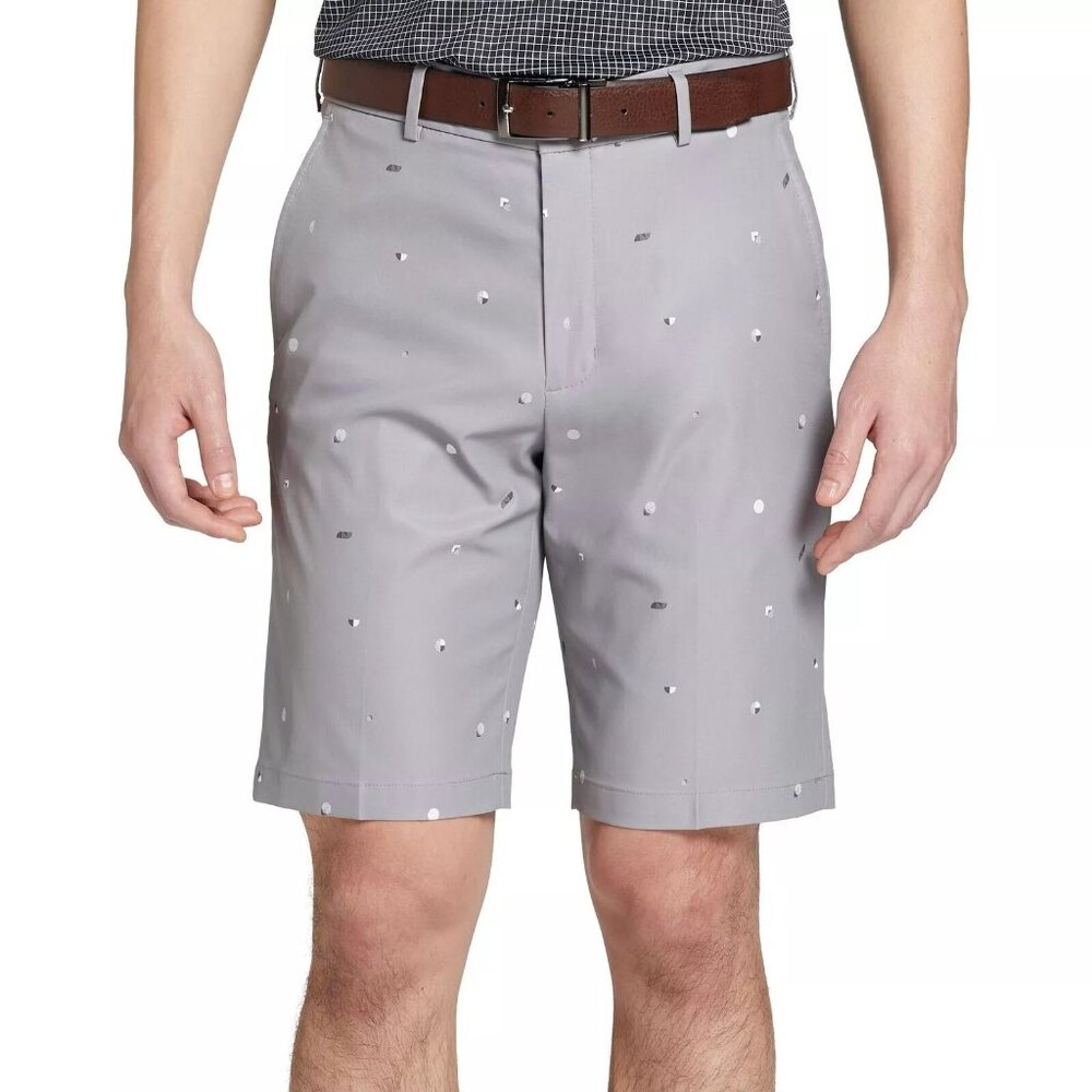 Men's Golf Shorts: Walter Hagen Perfect 11, Art Deco Monument Grey, 10" Inseam